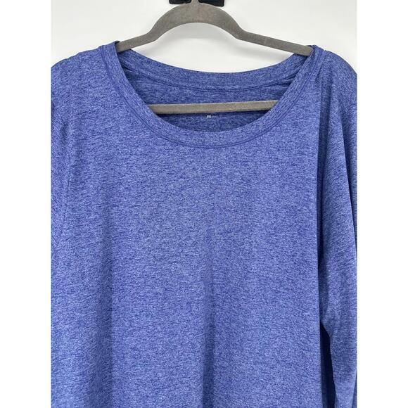 Athleta Uptempo Long Sleeve Top Blue Womens Size 2X Round Hem Athletic Stretch - Picture 2 of 10